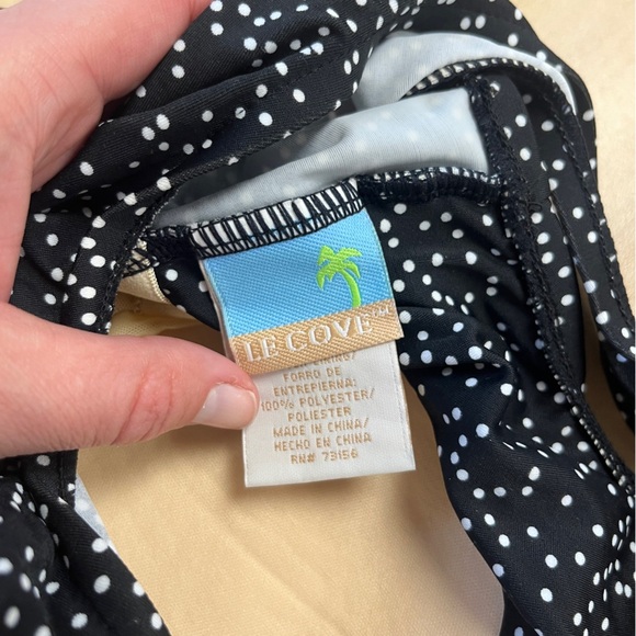 LE COVE NWOT One Piece Black & White Polka Dot Modest Pin Up Style Size 10 - Picture 8 of 10